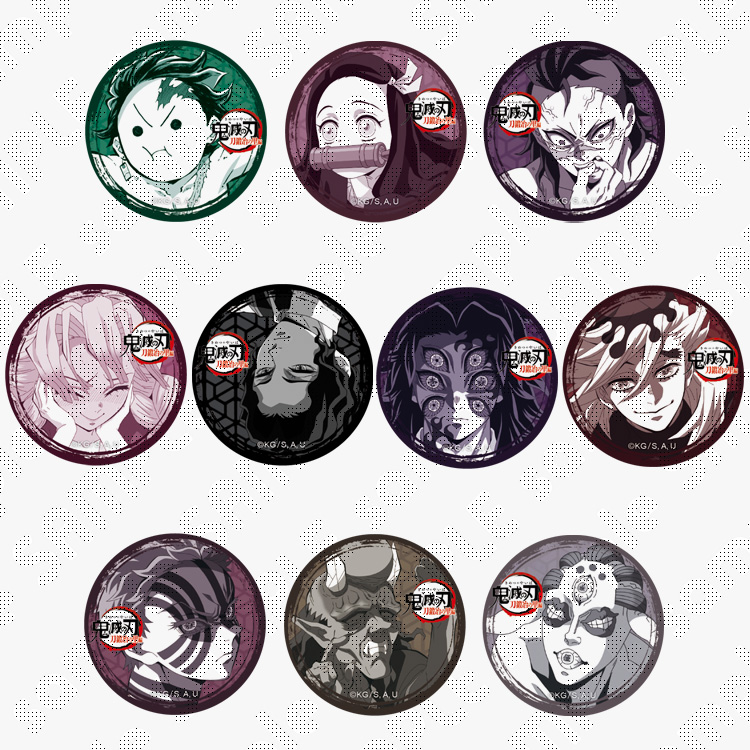鬼滅の刃 ufotable ダイニング 上弦集結 コースター、缶バッジ 6点 鬼