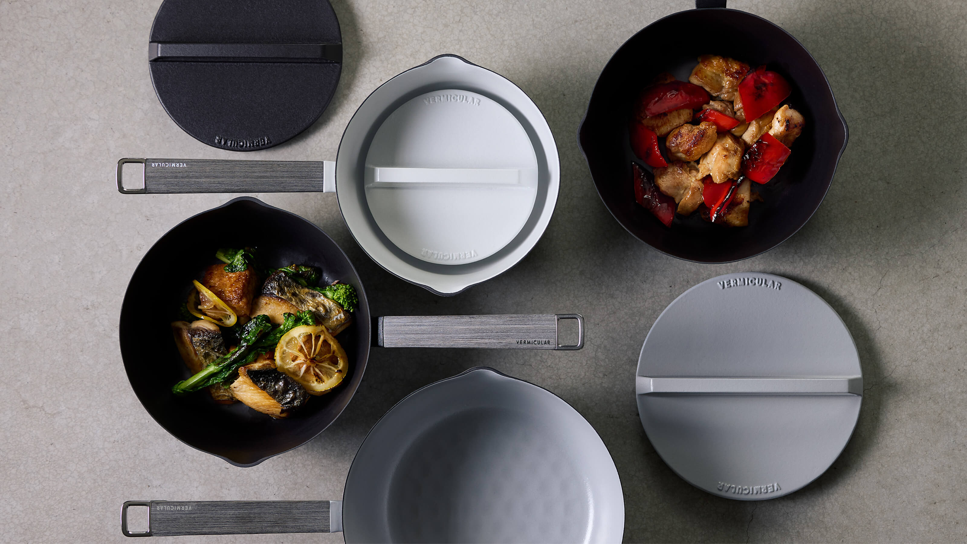 Vermicular YUKIHIRA片手鍋(16cm グレー) 素材を焼き、煮炊きを極める