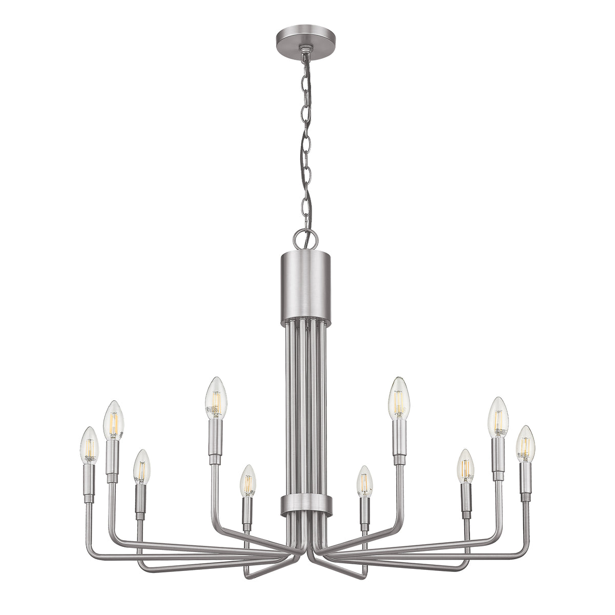 Vivio Alph 10-Light Flat Bottom Chandelier - MB(E12) - Vivio Lighting