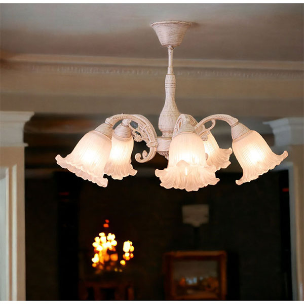 LED対応】 クリスタルガラス シーリングランプ(シャンデリア) 5灯