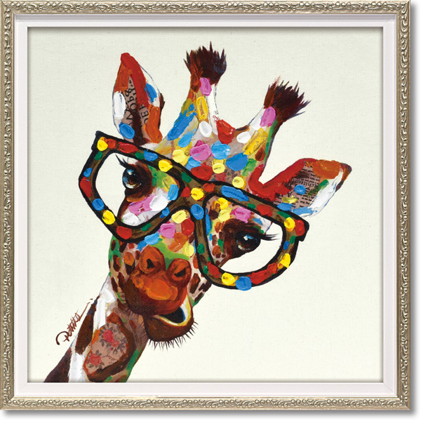 オイルペイントアート「カラフル ジラフ(Sサイズ)」 | ユーパワー