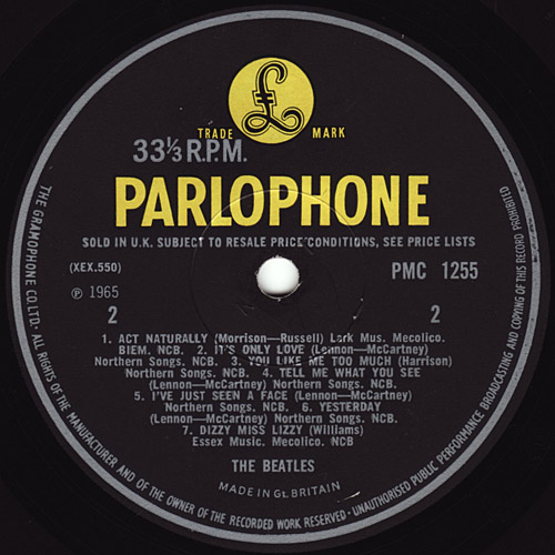 The Beatles U.K. LP Mono/Help!