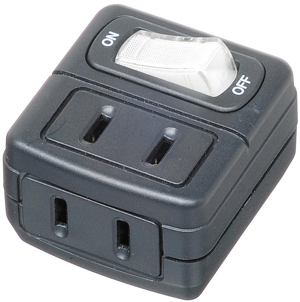 省エネタップ2個口黒｜YAZAWA CORPORATION