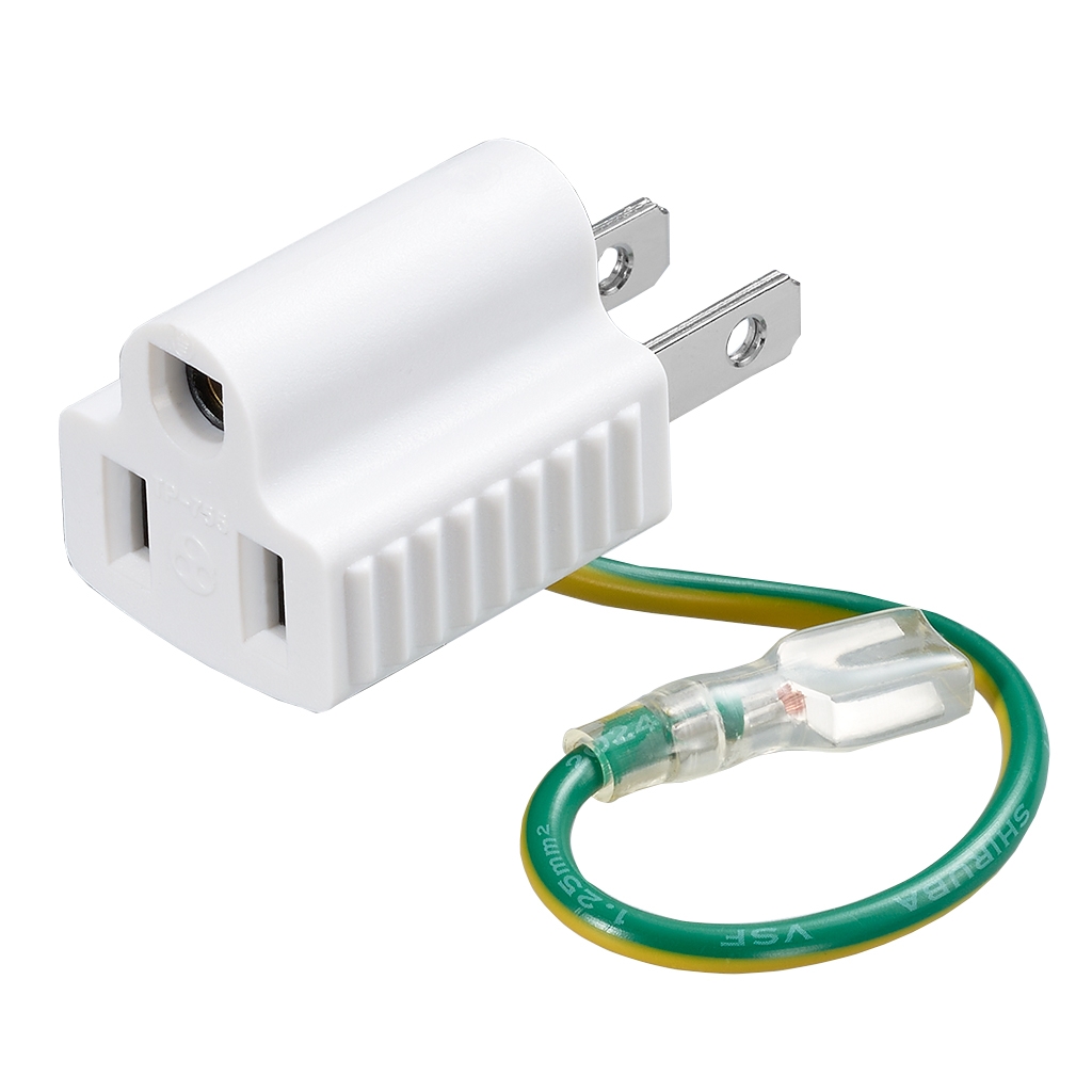 L型プラグアダプター縦白1個口｜YAZAWA CORPORATION