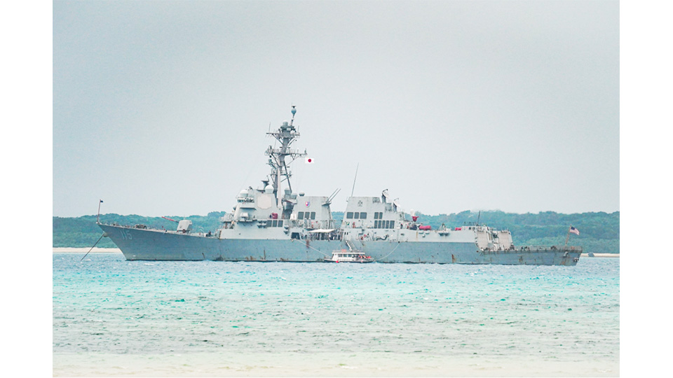 米ミサイル駆逐艦、石垣港入港 中国けん制か 乗組員、上陸し休養