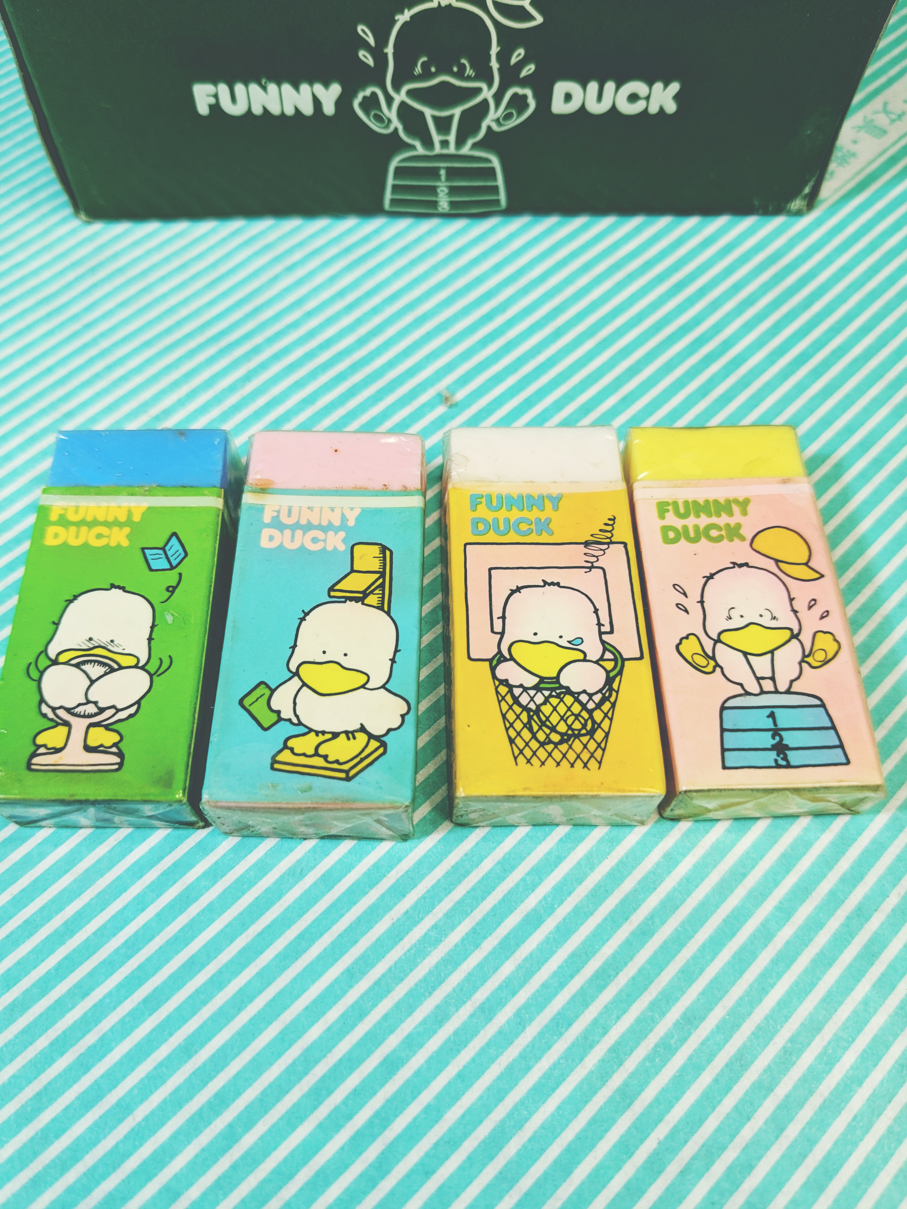 消しゴム】SUN-BELL FUNNY DUCK 昭和レトロ カラフル消しゴム / 会津