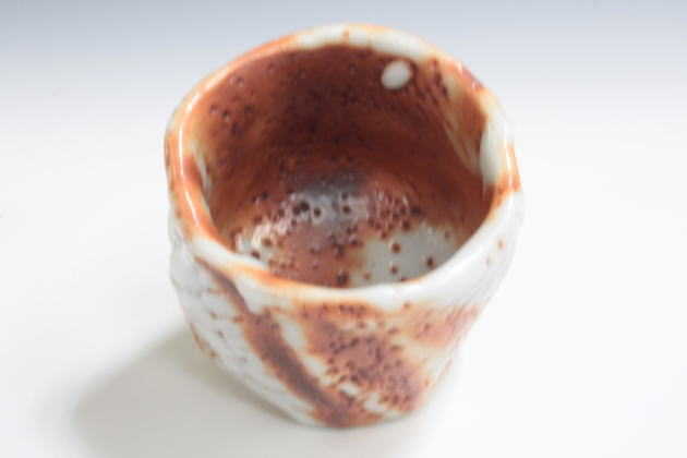 柳瀬美術店 / 林 正太郎「赤志野ぐい呑-1」共箱[HAYASHI Shotaro]Sake cup