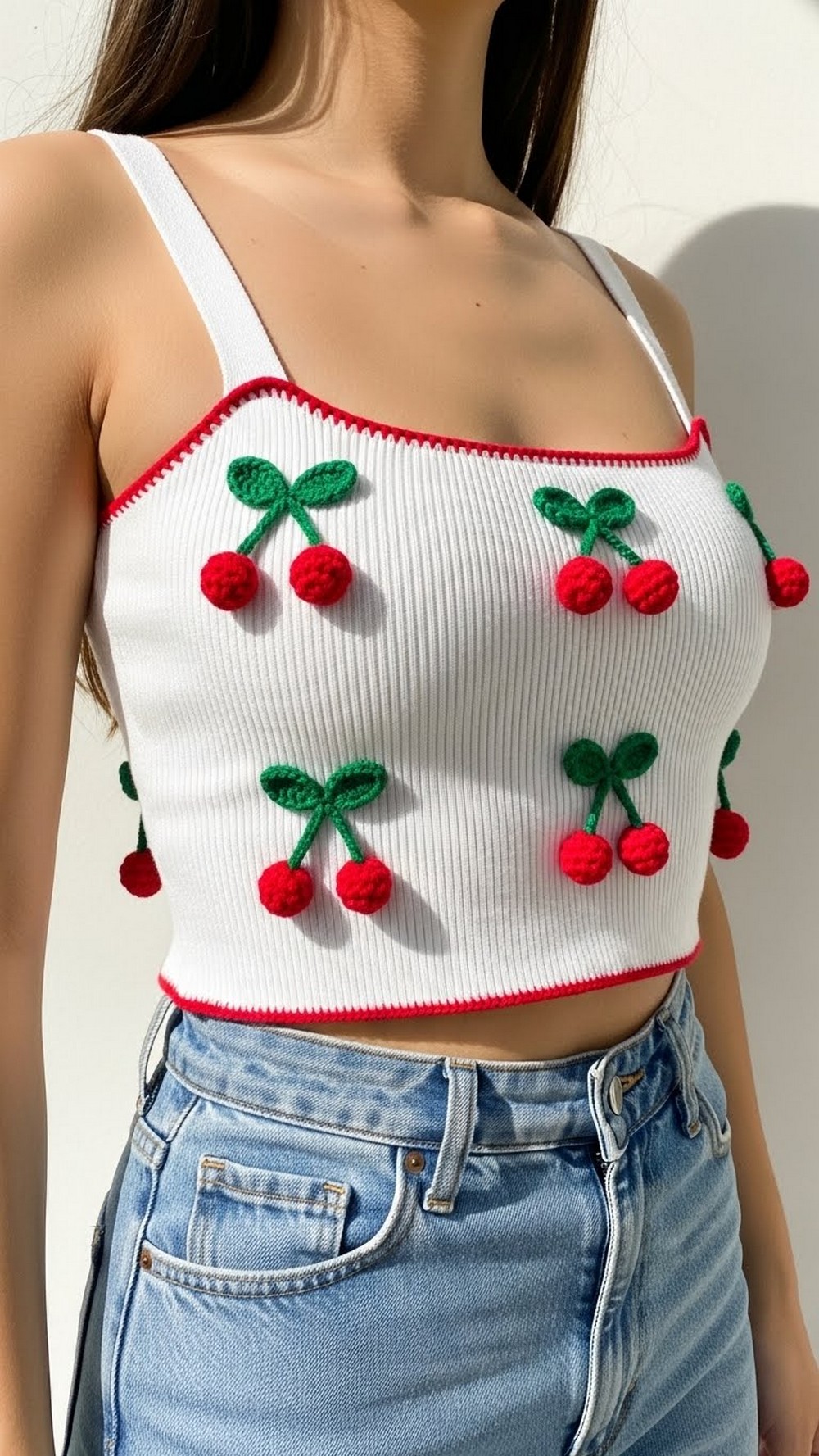 11 Cherry Motif Crochet Crop Top Ideas - Yarn Nest Studio