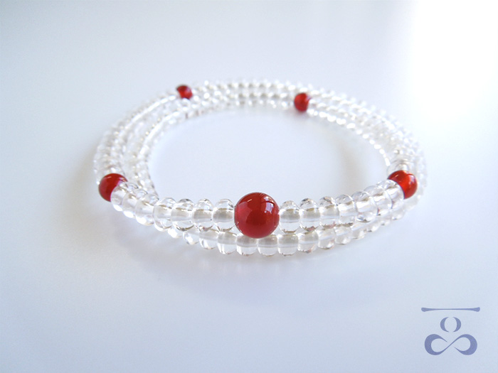 一品(ひとしな)】108ブレス「水晶×トルコ石」 お数珠の安田念珠店へ