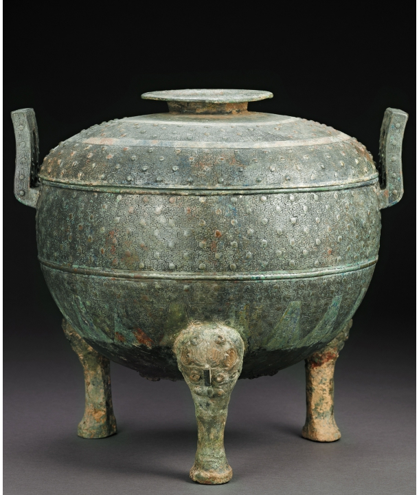 春秋青銅乳丁蟠龍紋蓋鼎-宇珍國際藝術| Yu Jen Taipei重要中國瓷雜工藝