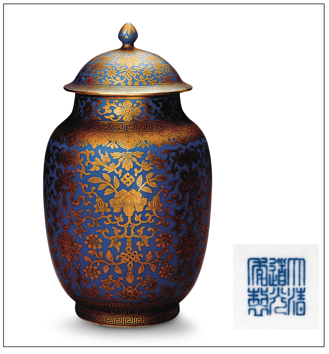 霽藍地粉彩描金瓜瓞綿延葫蘆瓶-宇珍國際藝術| Yu Jen Taipei重要中國瓷