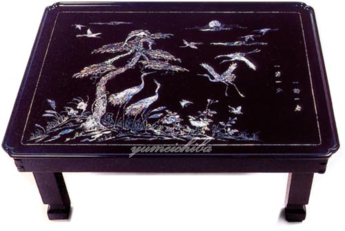 昭和レトロ 超激レア！「韓国螺鈿家具ガラステーブル」美品