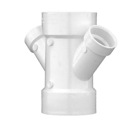 Zoro Select PVC Double Reducing Wye, Hub, 3 in x 3 in x 1 1/2 in x