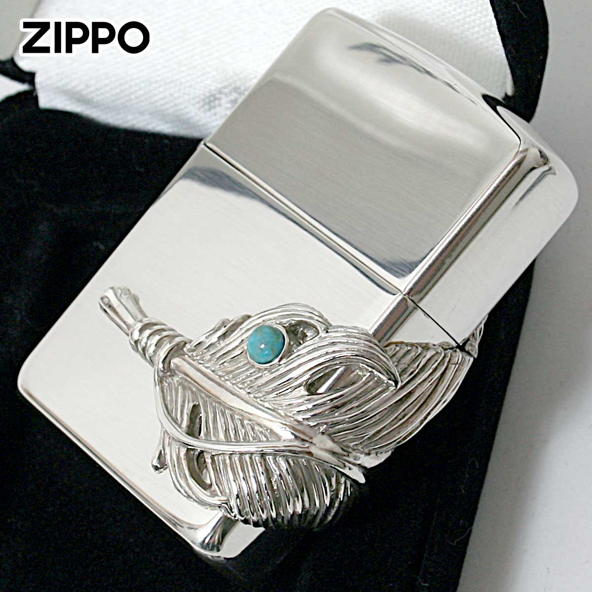 Zippo ジッポー 純銀 スターリングシルバー ビックフェザーメタル Big