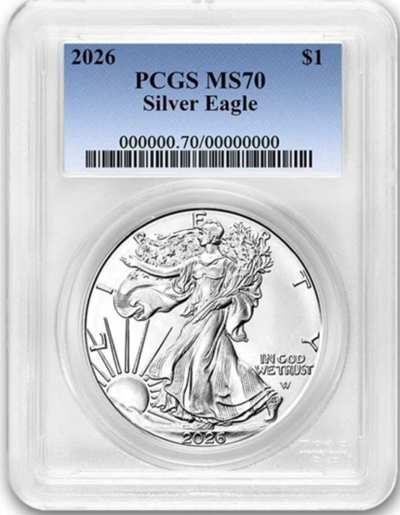 アメリカ2026年シルバーイーグル1オンス銀貨 PCGS MS70