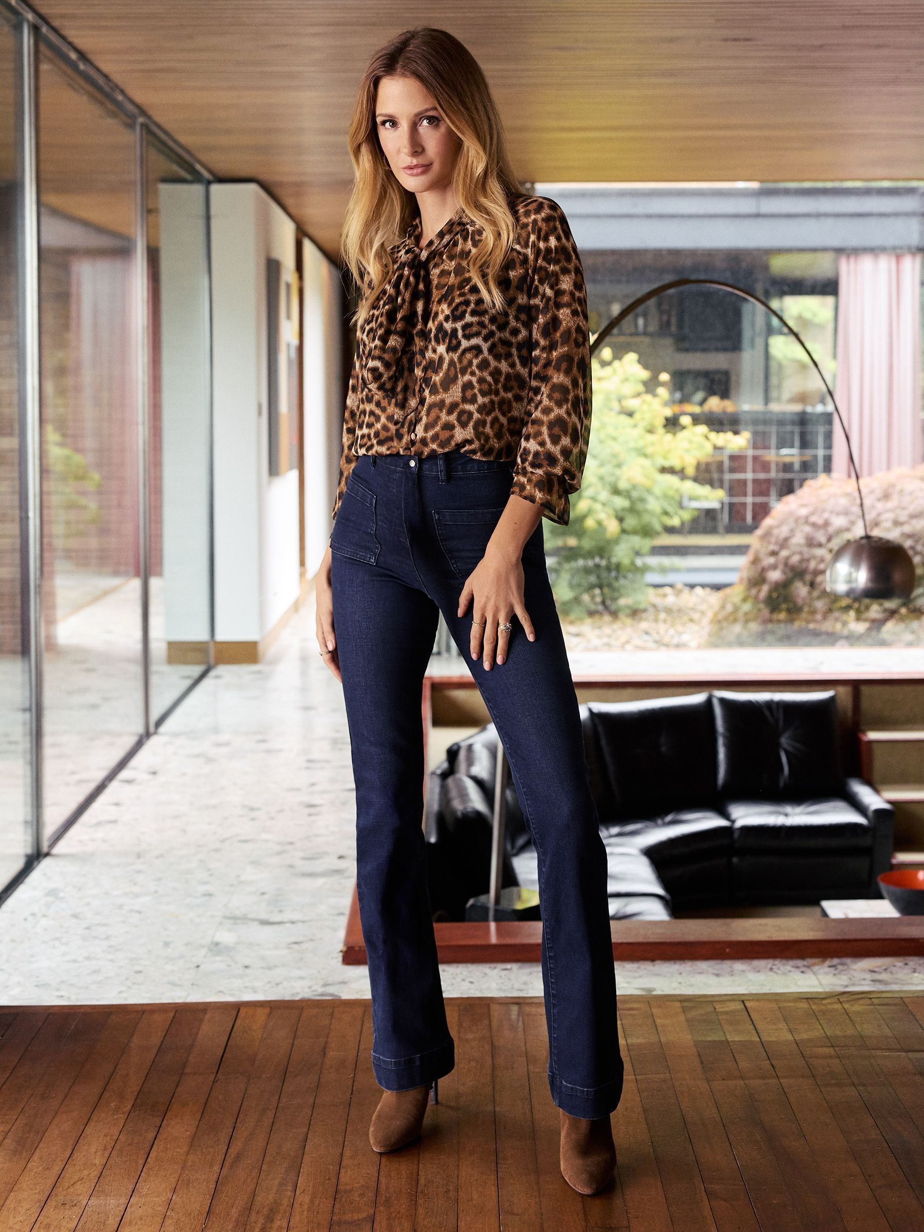 Buy Friends Like These Brown Leopard Print Tie Neck Chiffon Blouse