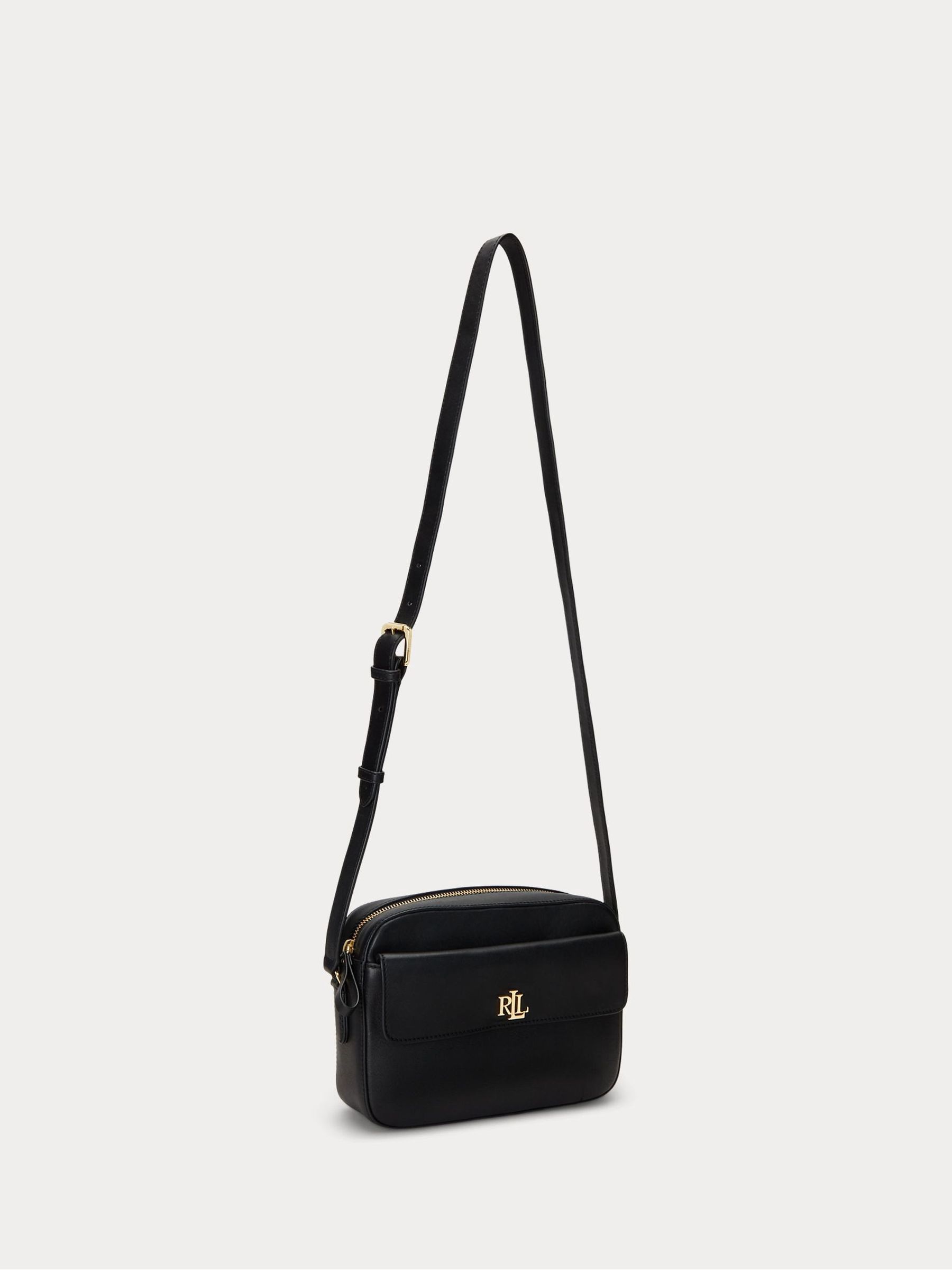 Buy Lauren Ralph Lauren Black Marcy Leather Medium Camera Bag from