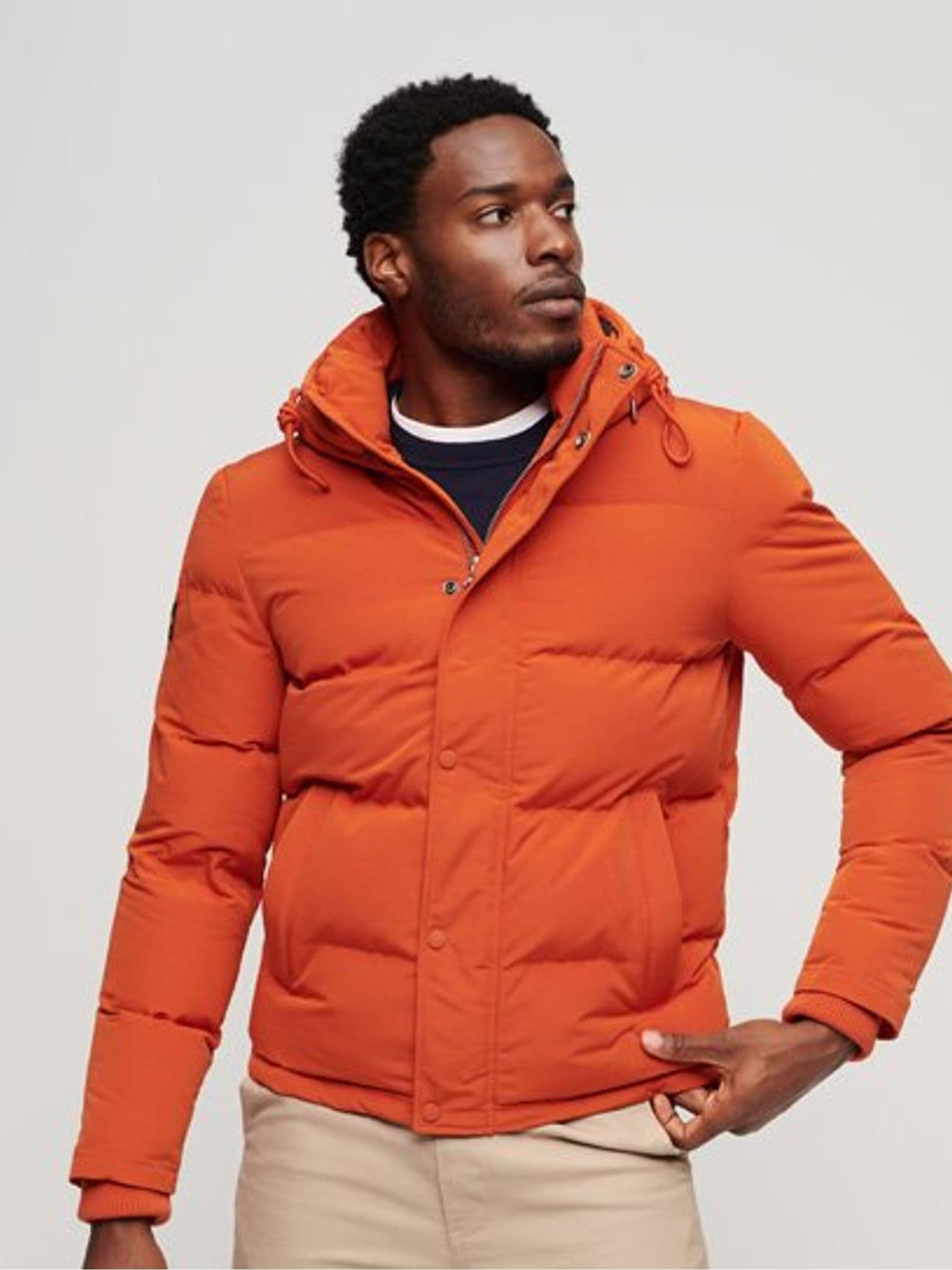 Buy Superdry Orange Everest Short Hooded Puffer Jacket from Next USA
