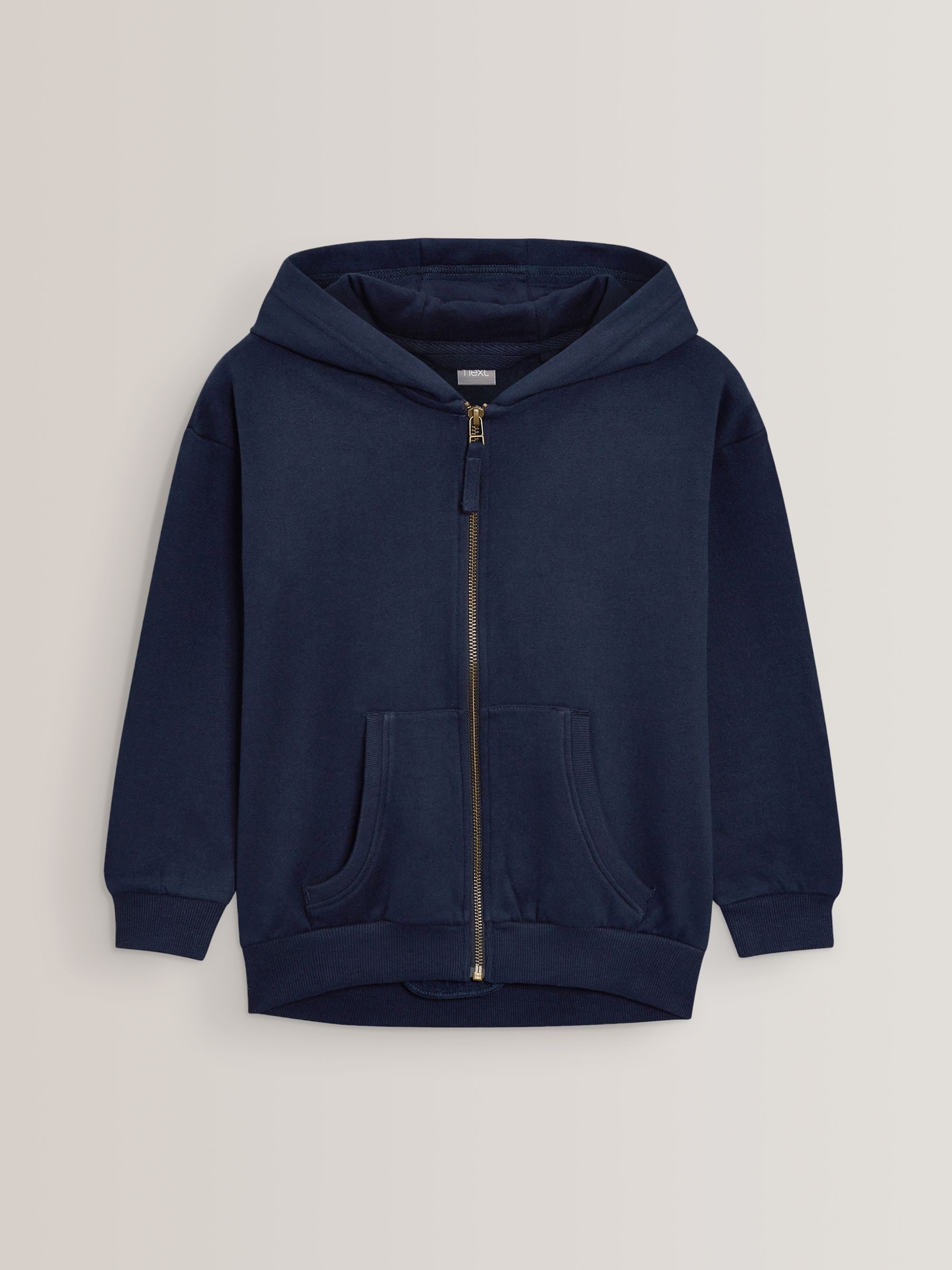 Buy Navy Blue Cotton Rich Zip Through Sports Hoodie (3-16yrs) from