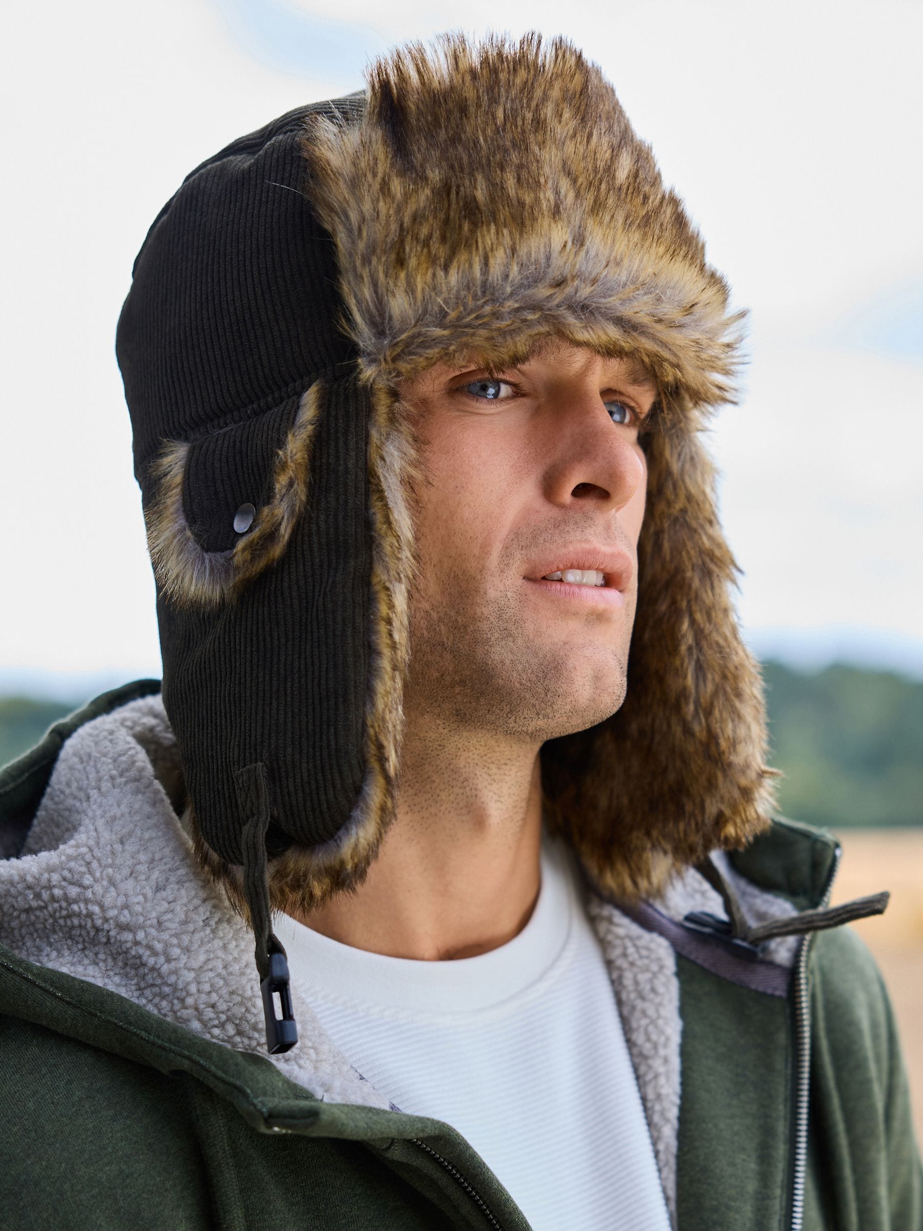 Buy Khaki Green Corduroy Trapper Hat from Next Netherlands
