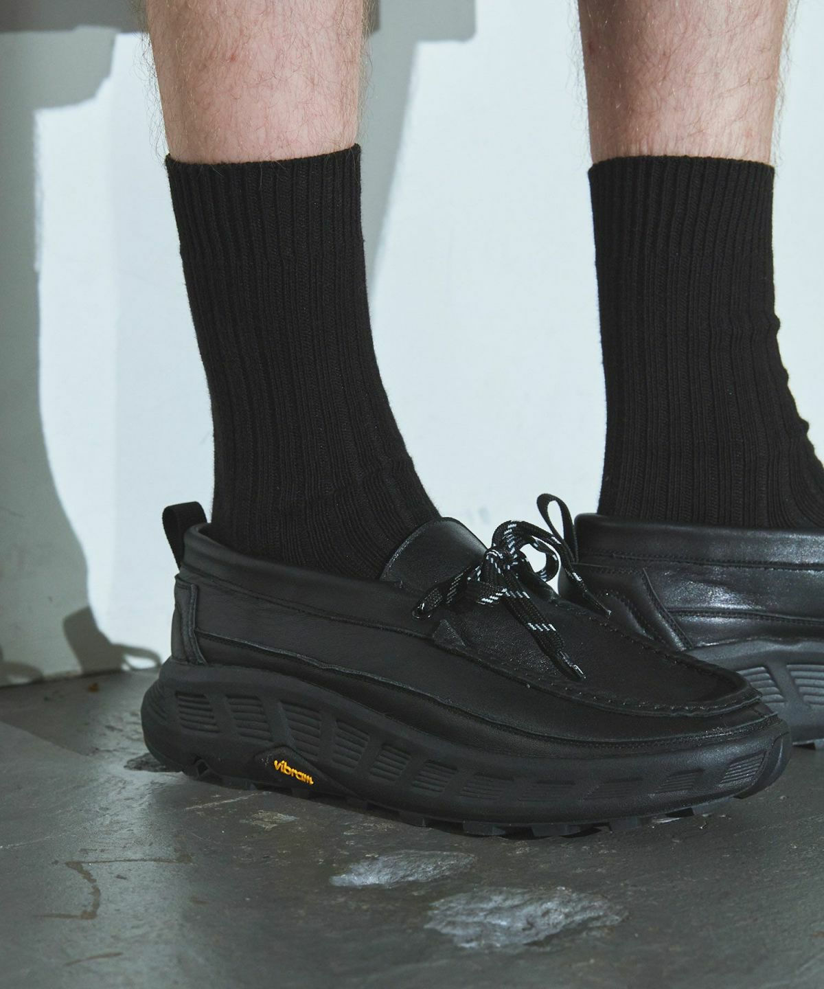 Vibram × OPENING ACT] ボリュームVIBRAMソールリアルレザーモカシン