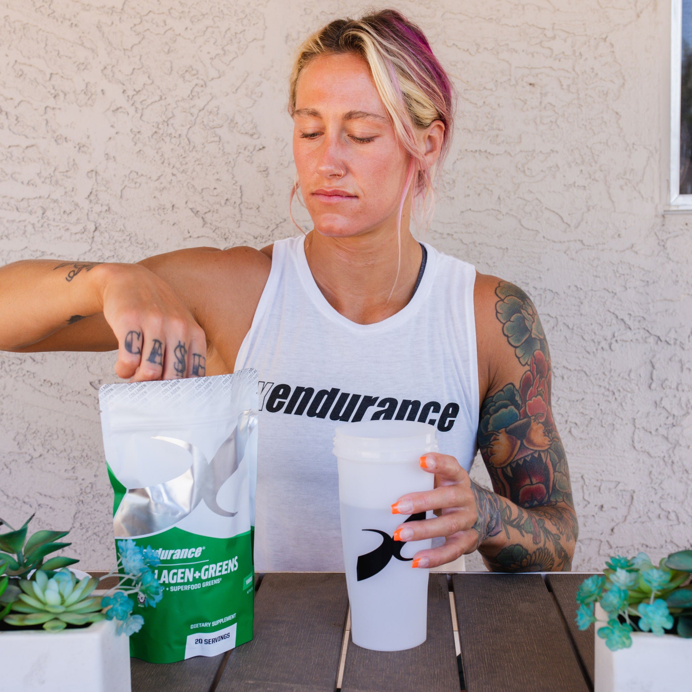 Xendurance コラーゲン+グリーンズ |有機コラーゲンペプチド+グリーン