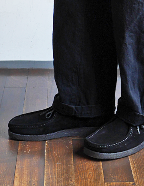 Padmore & Barnes P404 Original Mid Black Crepe Sole | 大阪心斎橋の