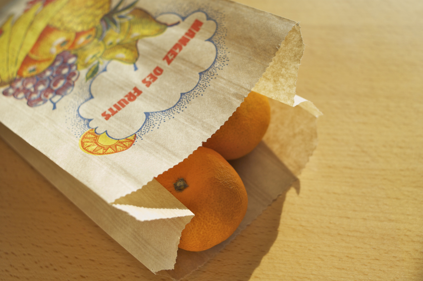 メーカー廃番】フランスのマルシェ袋 フルーツ/ラッピング 紙袋（）の