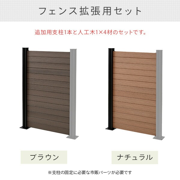 人工木フェンス クローズ (幅90 高さ133cm) フェンス拡張セット 支柱