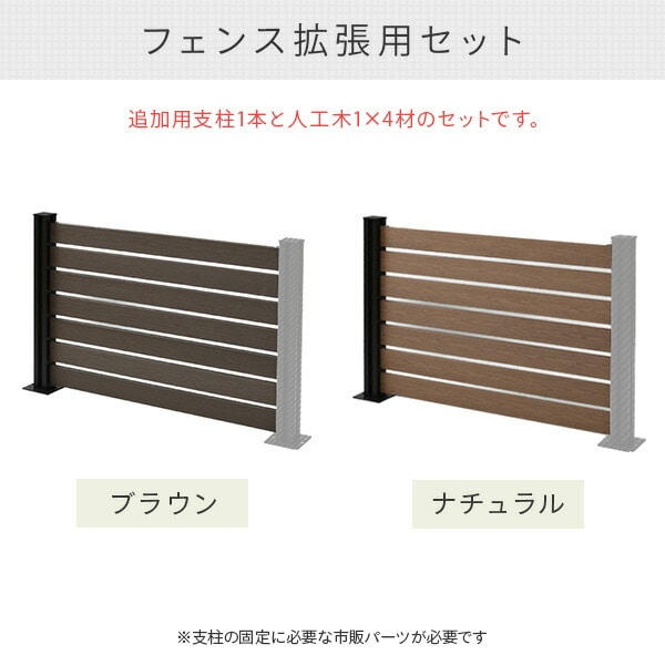 人工木フェンス ボーダー (幅120 高さ80cm) フェンス拡張セット 支柱