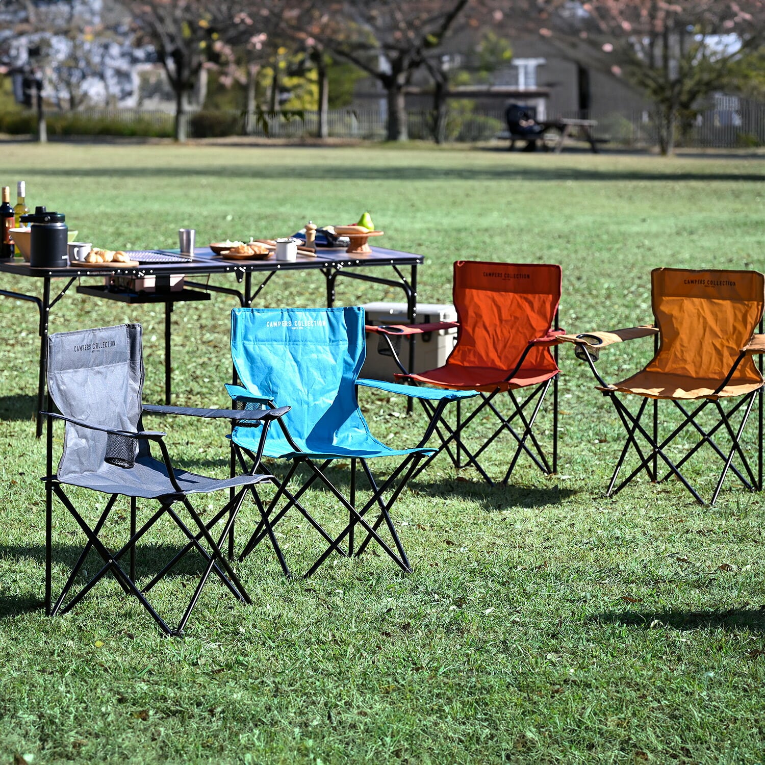 アウトドアチェア ドリンクホルダー付き 耐荷重100kg P-210 山善