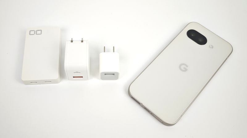 Google Pixel 9a」実機を手持ちの急速充電器で充電してワット数
