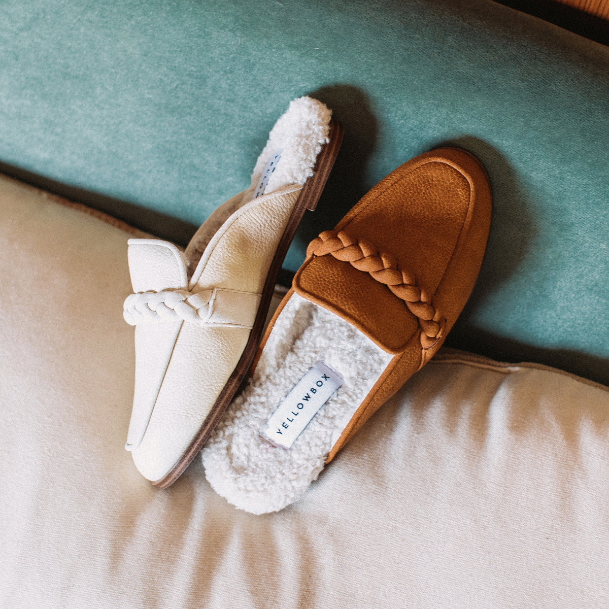 Bliss Shearling Flat Mule | Yellow Box Official Site – YELLOW BOX