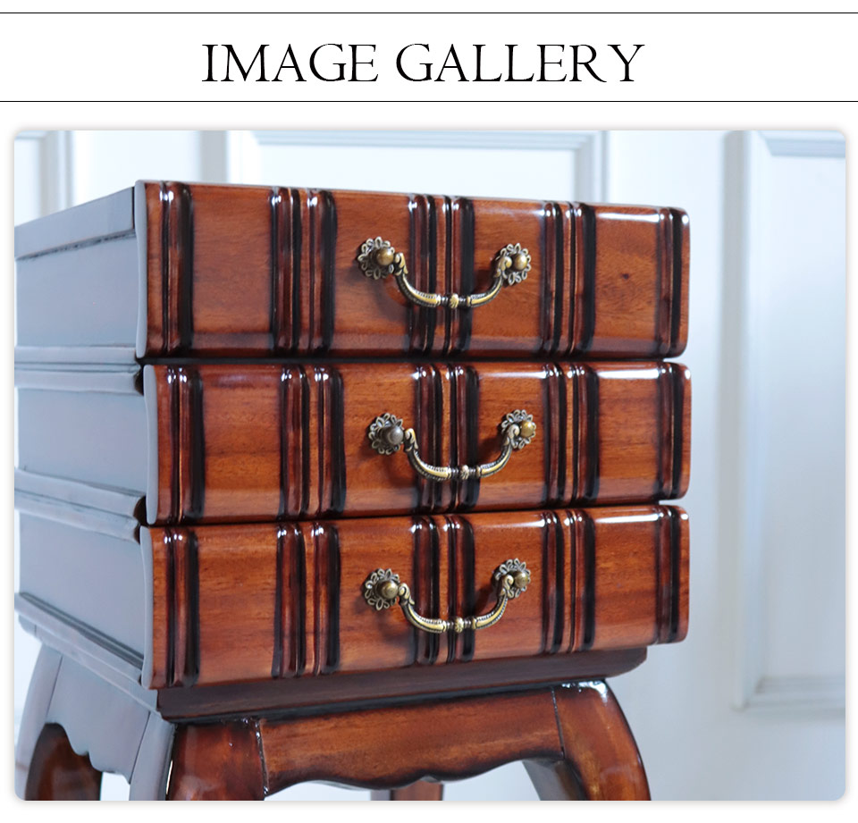 BOOK型サイドテーブル チェスト｜高級マホガニー家具VENECHIA