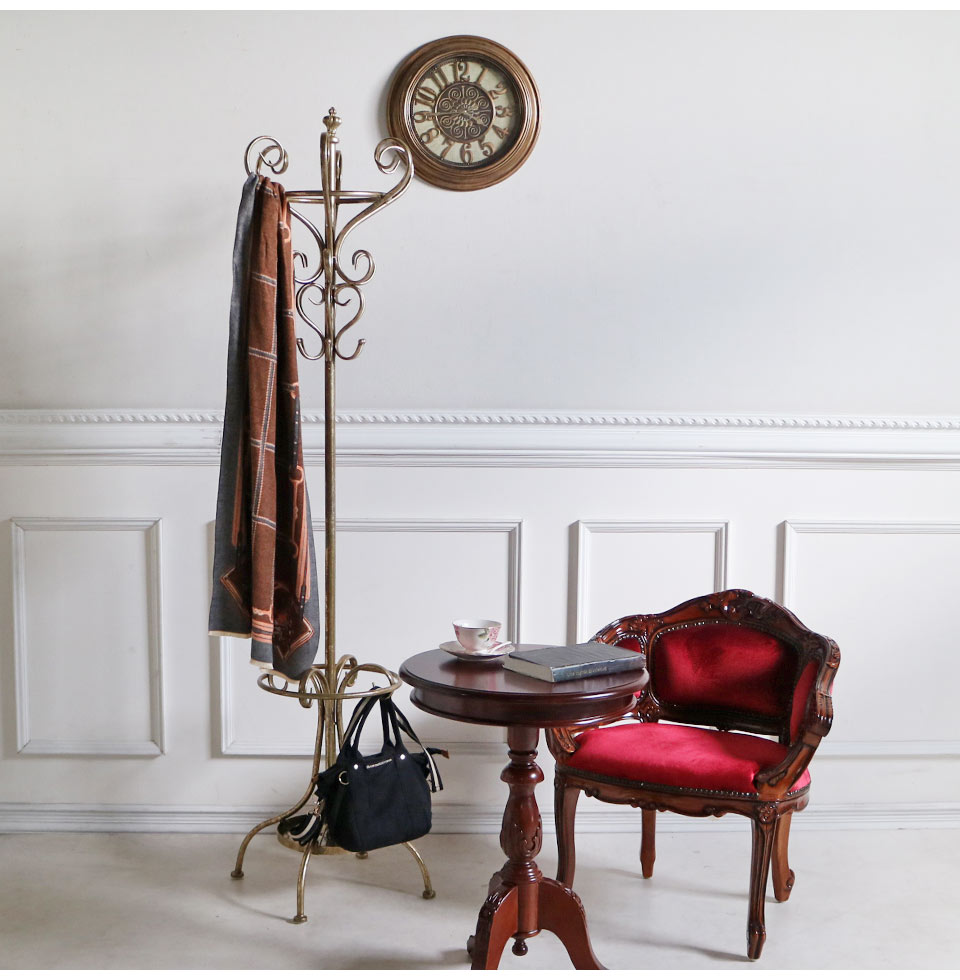 アンティークゴールド コートハンガー ポールハンガー｜おしゃれ家具