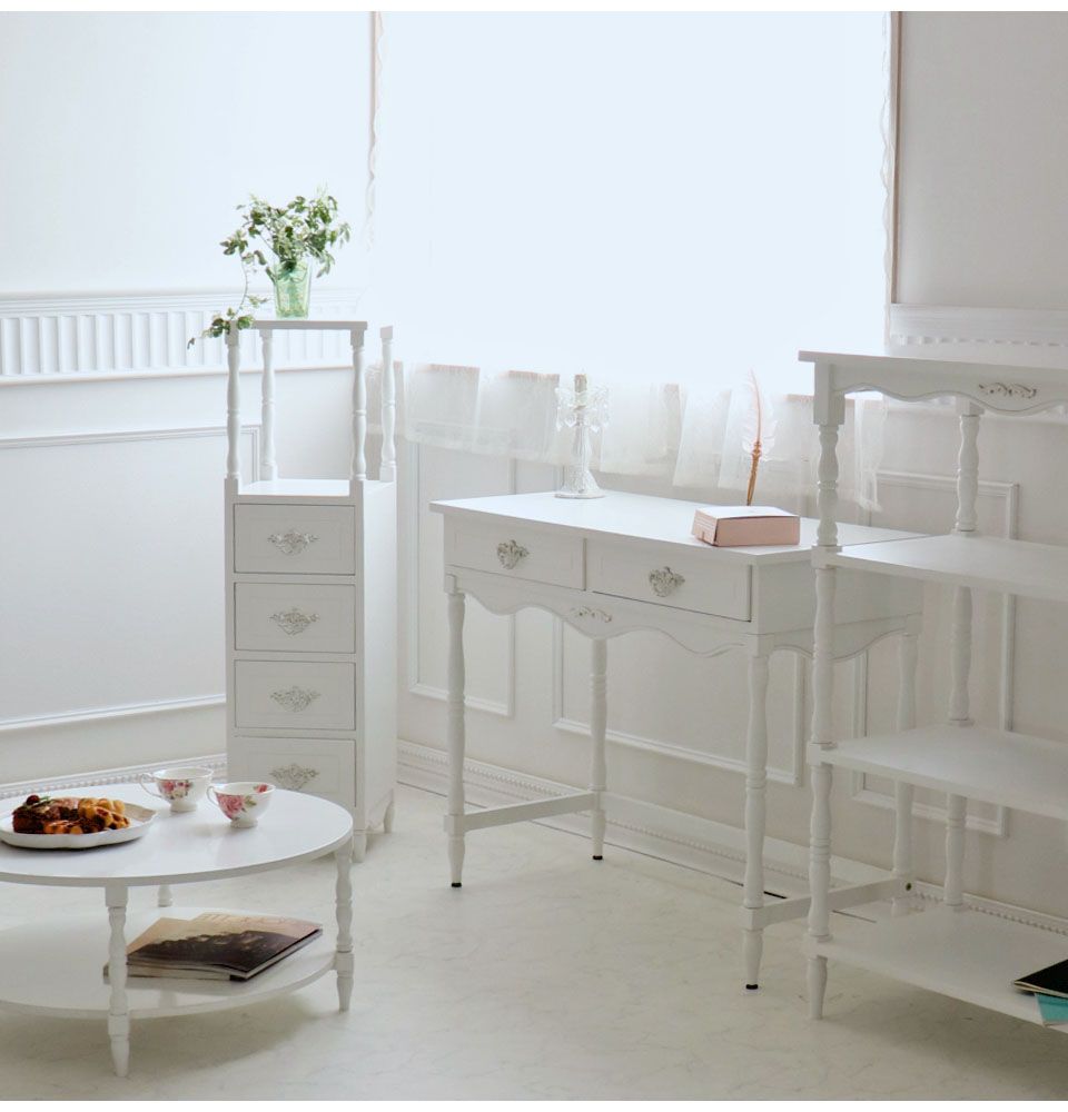 スリムラック 輸入家具 白家具 おしゃれ 姫系 ロココ調 かわいい