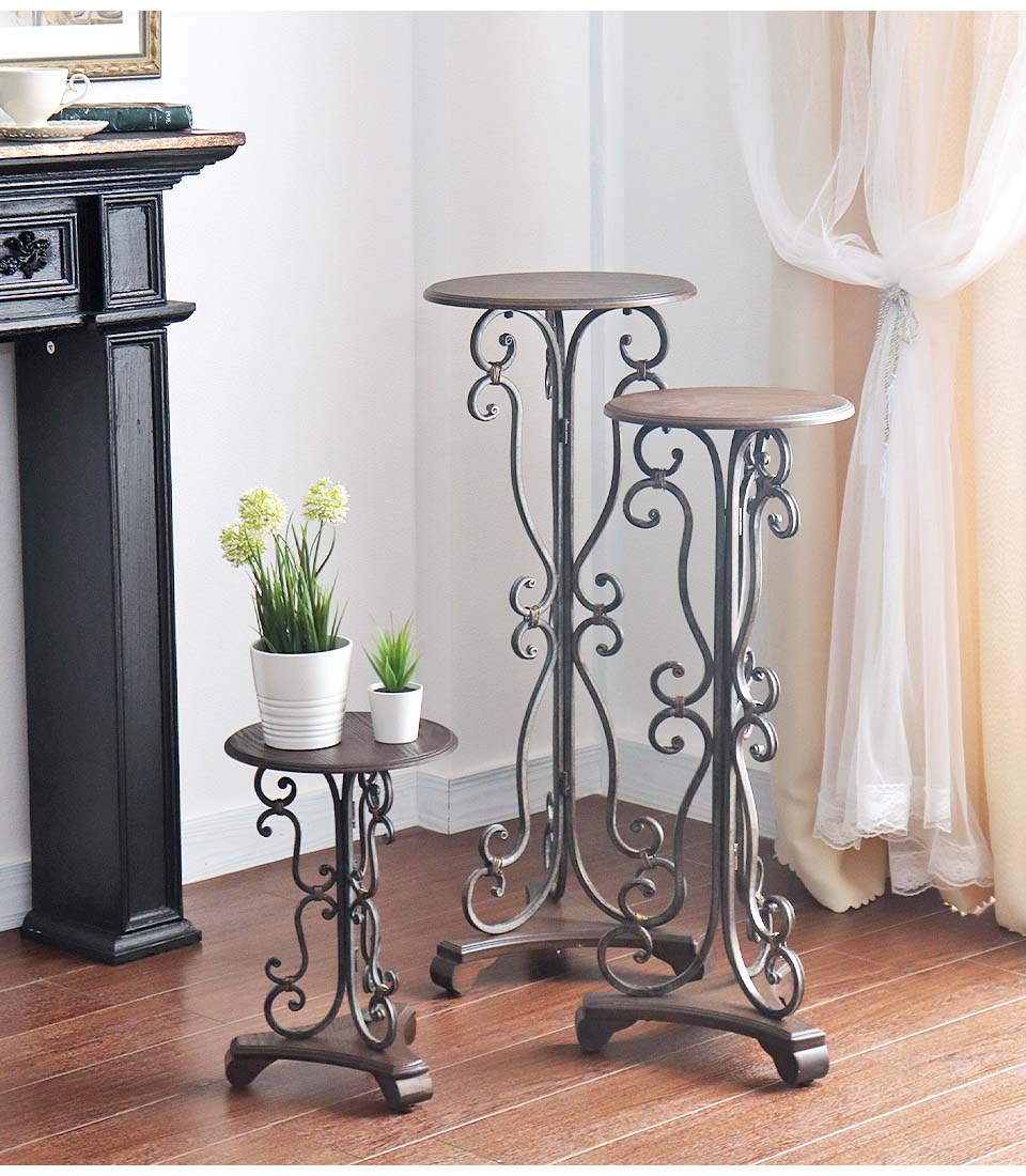 アンティーク調 木製 サイドテーブル(花台) 高さ86cm｜Y-KAGU(輸入家具