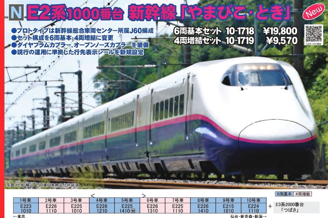 KATO E2系1000番台 新幹線「やまびこ・とき」 6両基本セット 品番:10