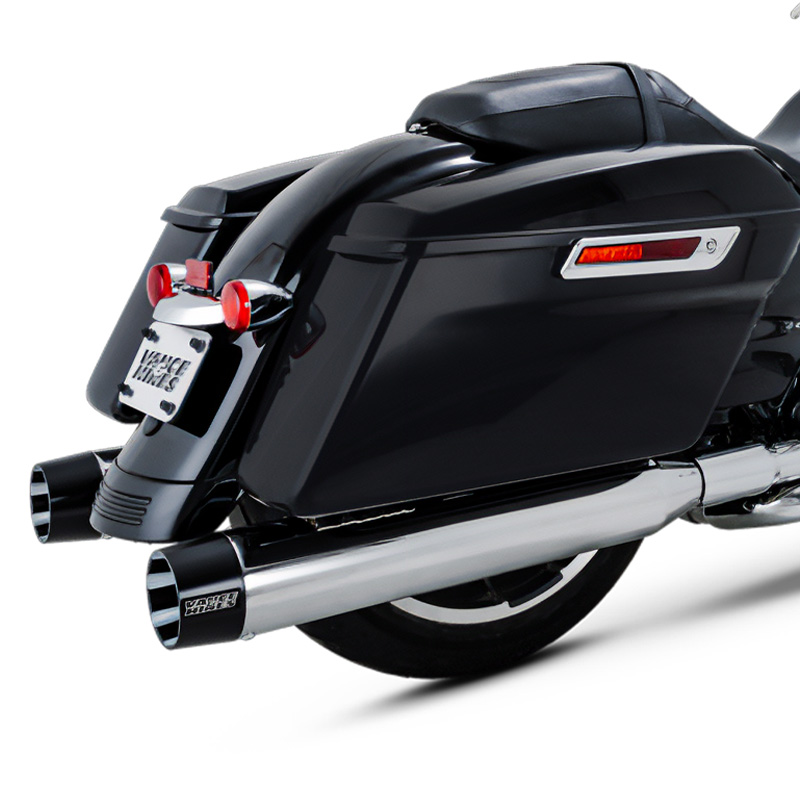 ツインスラッシュ 3インチ スリップオンマフラー クローム Vance&Hines