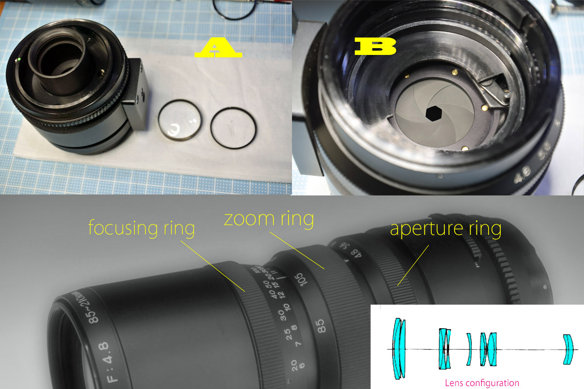 サン光機「Sun system zoom 85-210mm F4.8」分解・清掃 | ヨッシーハイム