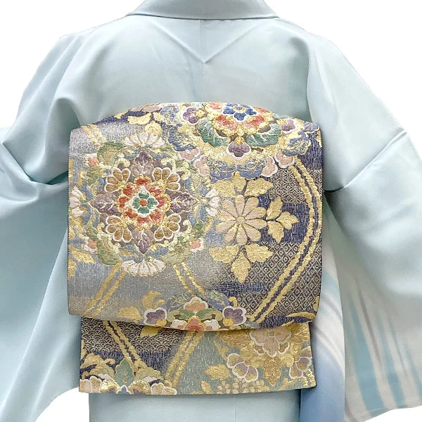 a2211202】【レンタル】訪問着 フルセット 水色 グラデーション 作家