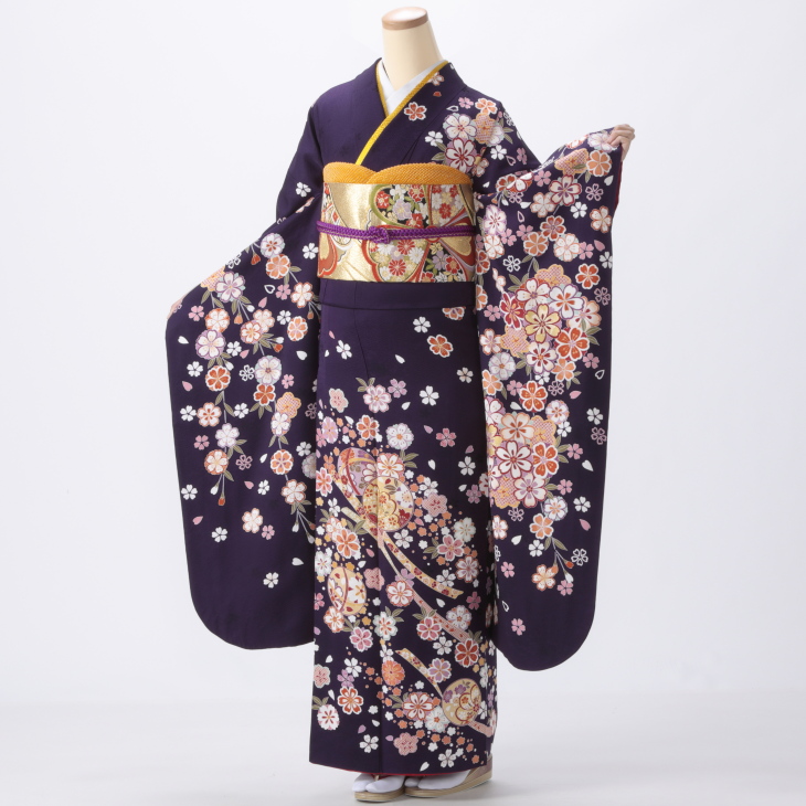 f0522056】【紫系】振袖 販売 フルセット Mサイズ 【中古】【状態:S