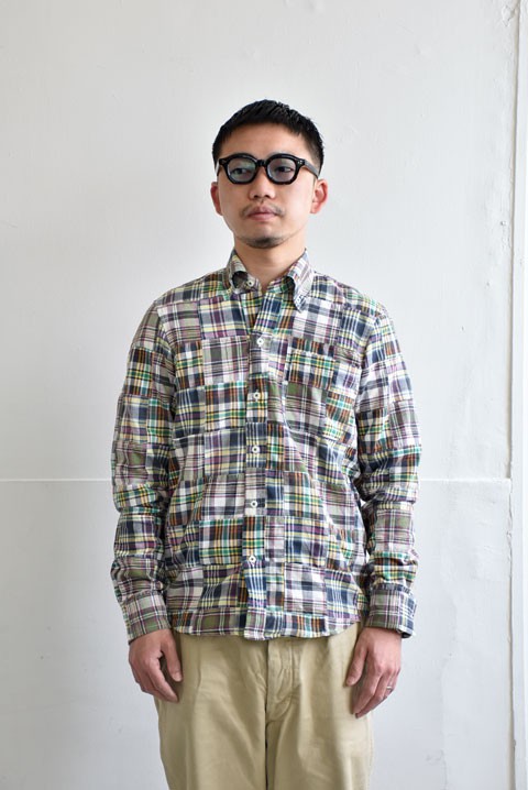 H by FIGER（エイチバイフィガー） マドラスパッチワークボタンダウン