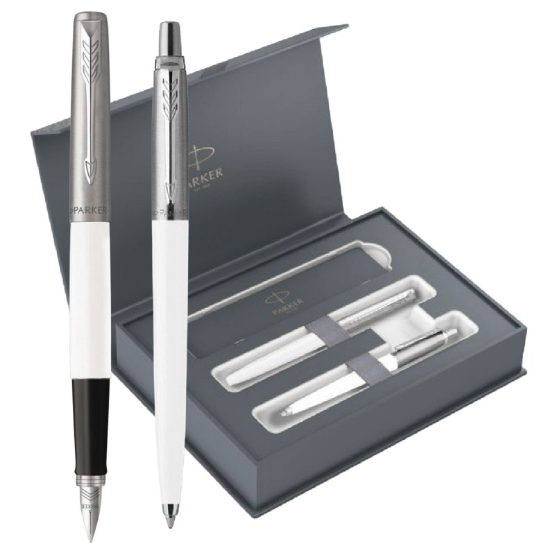 Parker Jotter White Set Fountain Pen and Ballpen