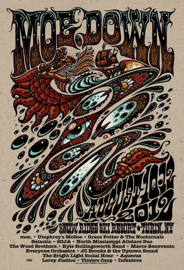 Moe. Moe.Down 2012 Official Screen Printed Poster - Zen Dragon Gallery
