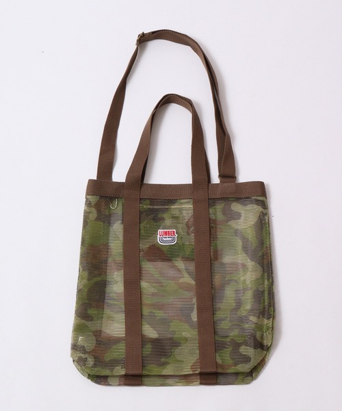 LUMBER トートバッグ 迷彩メッシュトートバッグ メンズ レディース