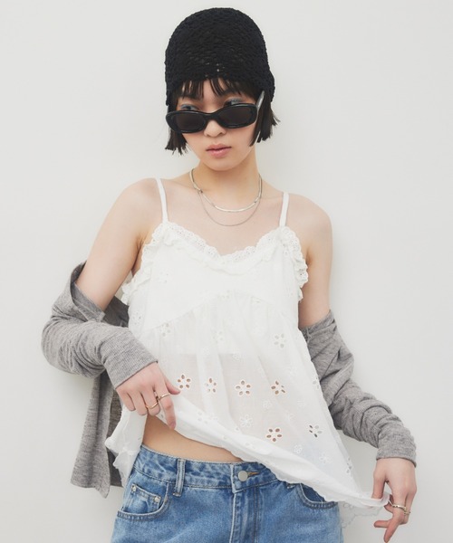 HANNE キャミソール エンブロダリーコットンキャミ : ZOZOTOWN Yahoo