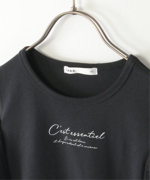 ikka（イッカ） tシャツ レース袖オフショルロゴTシャツ（120~160cm