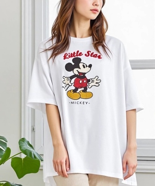 Disney（ディズニー） tシャツ オーバーサイズ ミッキ キャラクター