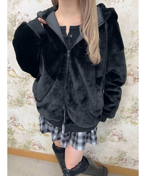 ブルゾン アウター キャットフェイクファーブルゾン レディース